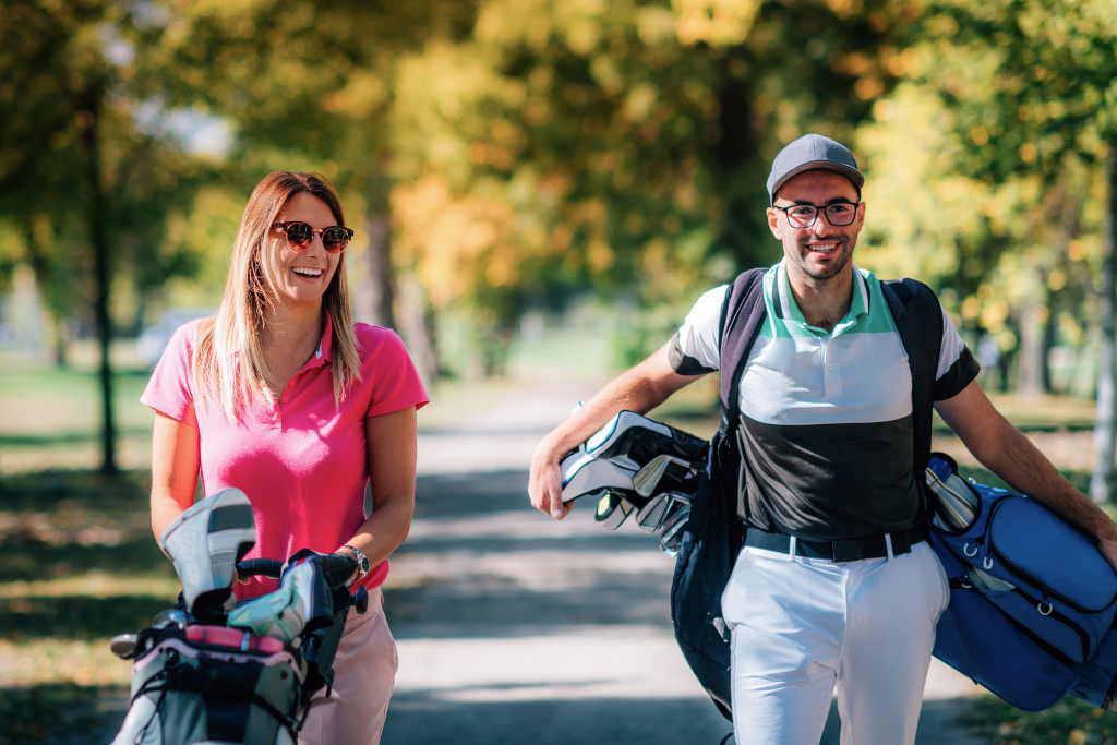 Smiling golfers WGC
